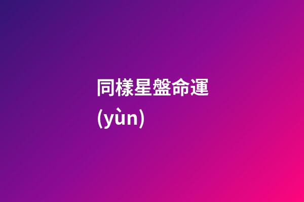 同樣星盤命運(yùn)-第1張-星座運(yùn)勢(shì)-玄機(jī)派