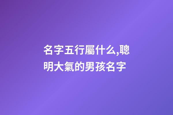 名字五行屬什么,聰明大氣的男孩名字-第1張-觀點-玄機派