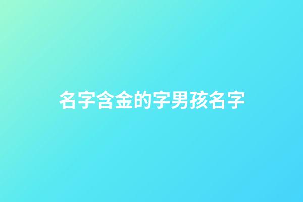 名字含金的字男孩名字(帶金含義的名字男孩)-第1張-男孩起名-玄機派
