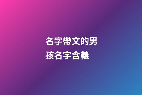 名字帶文的男孩名字含義(名字帶文的男孩名字含義是什么)-第1張-男孩起名-玄機(jī)派