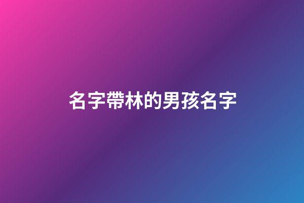 名字帶林的男孩名字(名字帶林的男孩名字怎么取)-第1張-男孩起名-玄機派