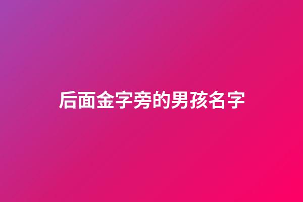 后面金字旁的男孩名字(金字旁的男孩兒名字)-第1張-男孩起名-玄機(jī)派