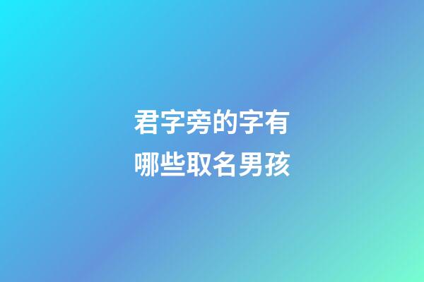 君字旁的字有哪些取名男孩(君字旁的字有什么)-第1張-男孩起名-玄機派