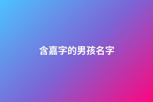 含嘉字的男孩名字(含嘉字的男生名字)-第1張-男孩起名-玄機派