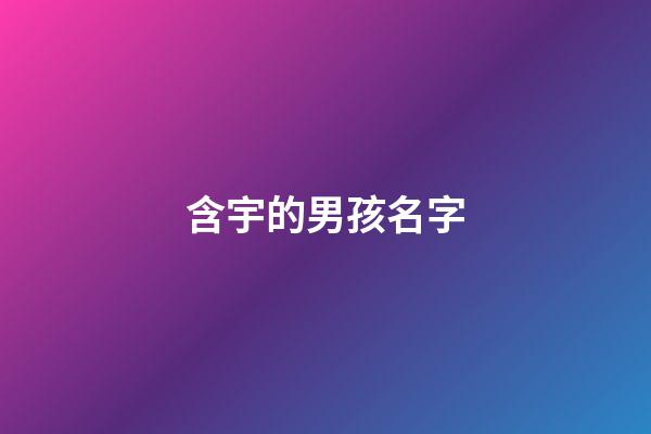 含宇的男孩名字(含宇的男孩名字大全)-第1張-男孩起名-玄機派
