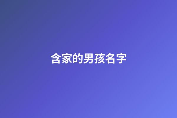 含家的男孩名字(帶家的名字男孩名字)-第1張-男孩起名-玄機派