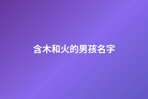 含木和火的男孩名字(含木和火的男孩名字大全)-第1張-男孩起名-玄機派