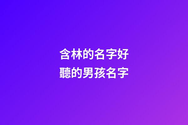 含林的名字好聽的男孩名字(含林的名字好聽的男孩名字大全)-第1張-男孩起名-玄機(jī)派