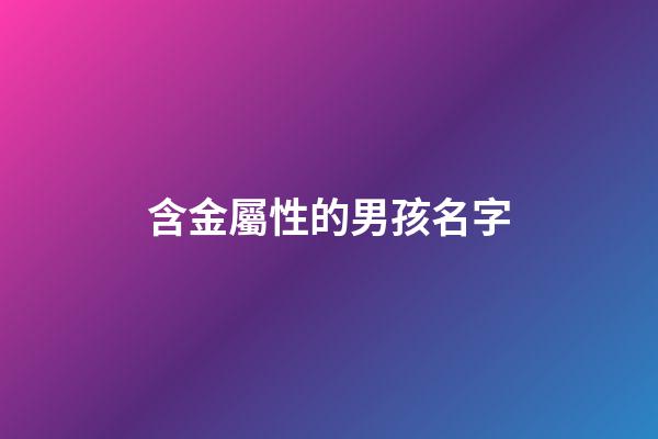 含金屬性的男孩名字(金屬性的字男孩取名小名)-第1張-男孩起名-玄機派