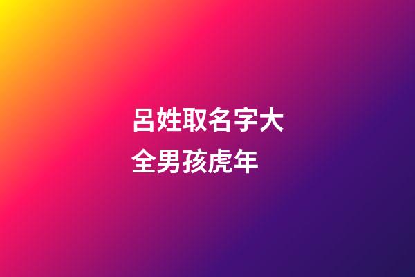 呂姓取名字大全男孩虎年(呂姓男孩取名最佳排行榜2023)-第1張-男孩起名-玄機派