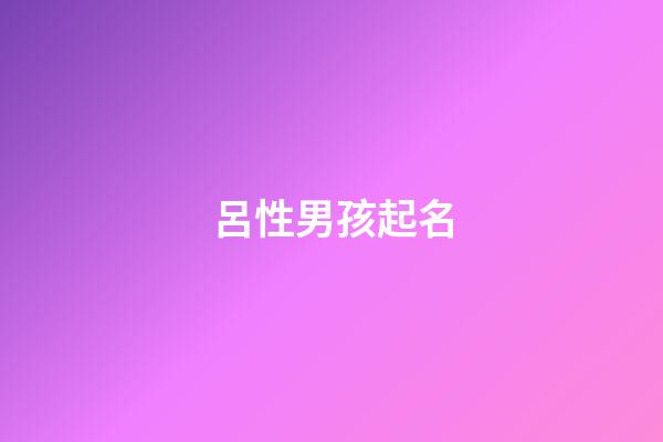 呂性男孩起名(呂起名字男孩好聽)-第1張-男孩起名-玄機派