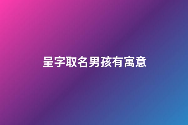 呈字取名男孩有寓意(呈字取名男孩有寓意好嗎)-第1張-男孩起名-玄機派