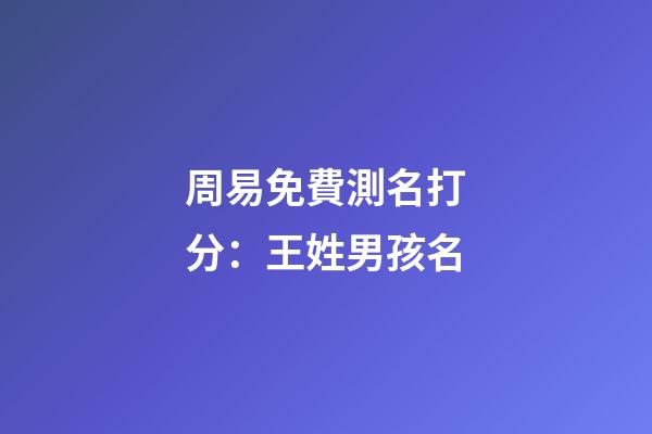 周易免費測名打分：王姓男孩名