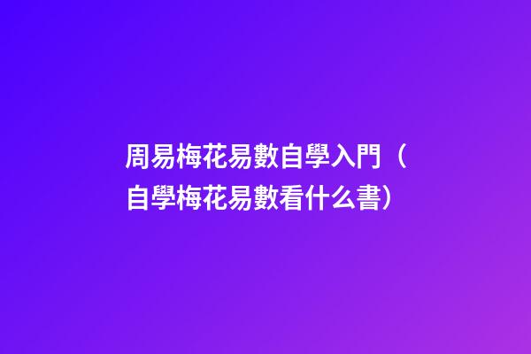 周易梅花易數自學入門（自學梅花易數看什么書）