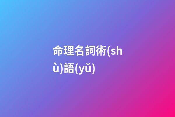 命理名詞術(shù)語(yǔ)