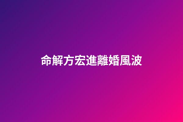 命解方宏進離婚風波
