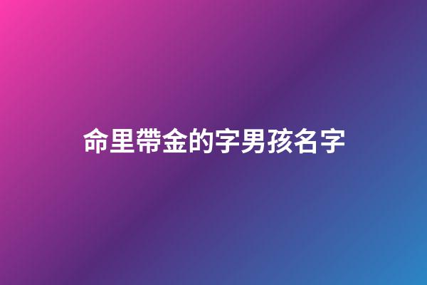 命里帶金的字男孩名字(八字帶金的男孩名字)-第1張-男孩起名-玄機派
