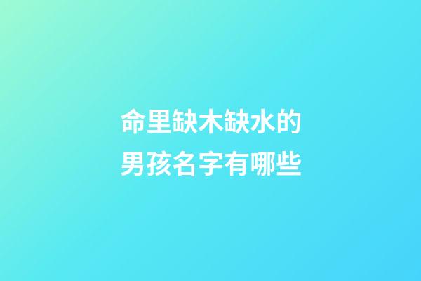 命里缺木缺水的男孩名字有哪些(缺木水的男孩名字大全集)-第1張-男孩起名-玄機派