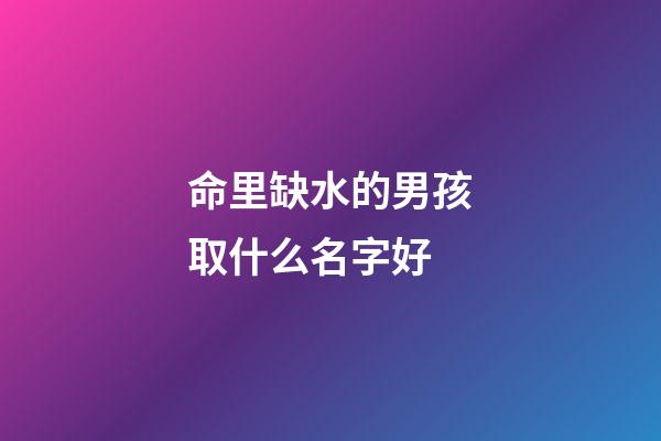 命里缺水的男孩取什么名字好(命里缺水的男孩取什么名字好姓陳)-第1張-男孩起名-玄機派