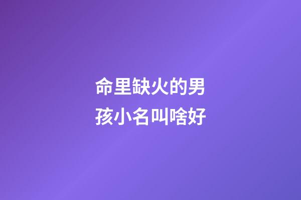 命里缺火的男孩小名叫啥好(缺火男孩小名大全好聽)-第1張-男孩起名-玄機(jī)派