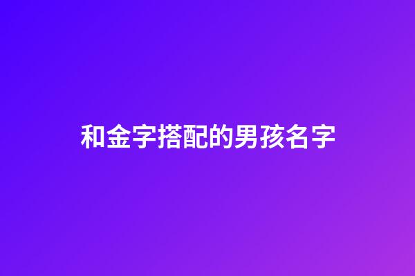 和金字搭配的男孩名字(與金字搭配最佳的字是)-第1張-男孩起名-玄機(jī)派
