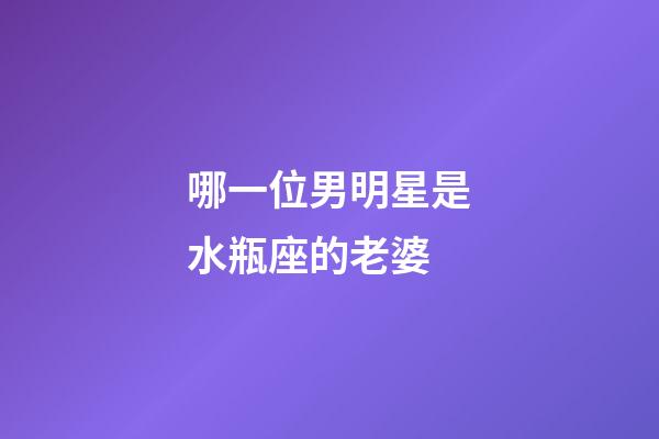 哪一位男明星是水瓶座的老婆-第1張-星座運勢-玄機派