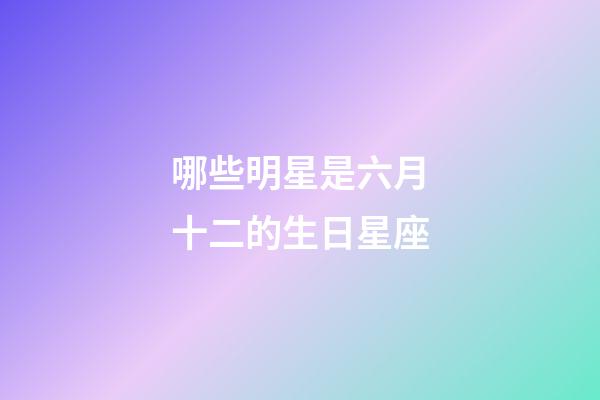 哪些明星是六月十二的生日星座-第1張-星座運(yùn)勢-玄機(jī)派