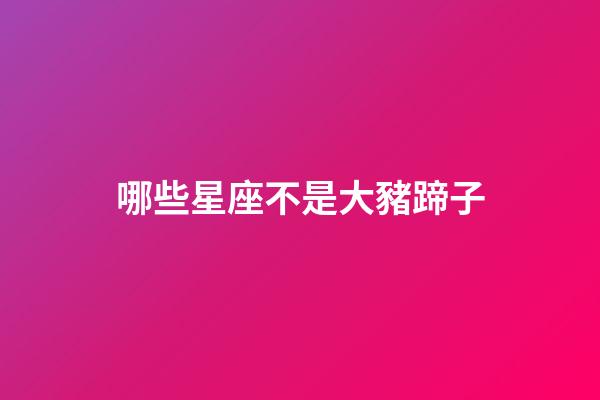 哪些星座不是大豬蹄子