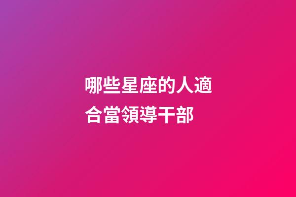 哪些星座的人適合當領導干部-第1張-星座運勢-玄機派