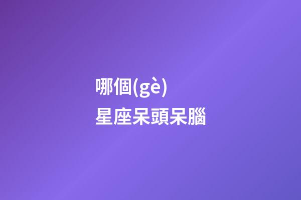 哪個(gè)星座呆頭呆腦-第1張-星座運(yùn)勢(shì)-玄機(jī)派