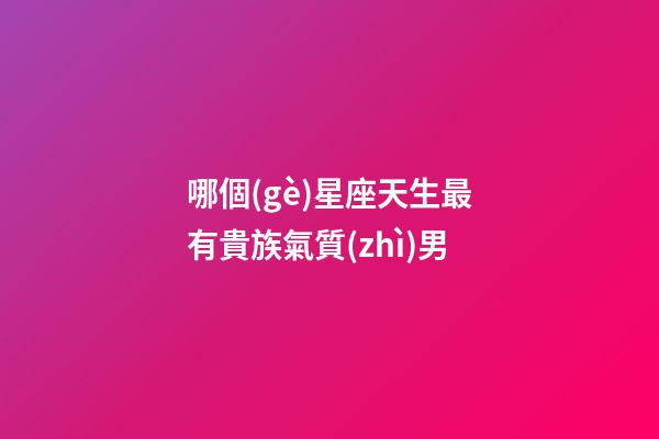 哪個(gè)星座天生最有貴族氣質(zhì)男-第1張-星座運(yùn)勢(shì)-玄機(jī)派