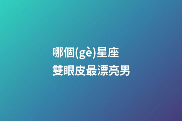 哪個(gè)星座雙眼皮最漂亮男-第1張-星座運(yùn)勢-玄機(jī)派