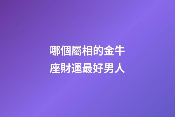 哪個屬相的金牛座財運最好男人-第1張-星座運勢-玄機派
