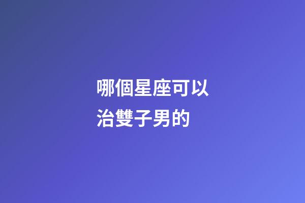 哪個星座可以治雙子男的-第1張-星座運勢-玄機派