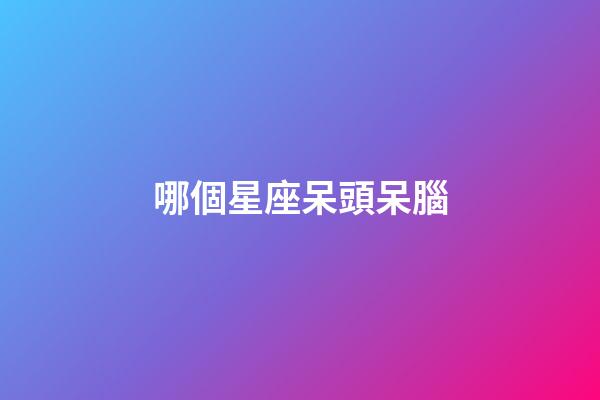 哪個星座呆頭呆腦