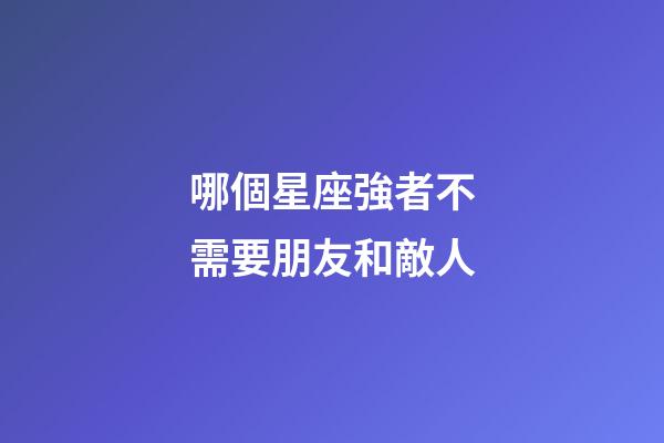 哪個星座強者不需要朋友和敵人-第1張-星座運勢-玄機派
