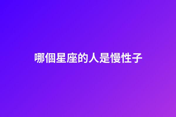 哪個星座的人是慢性子-第1張-星座運勢-玄機派