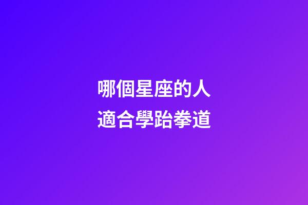 哪個星座的人適合學跆拳道-第1張-星座運勢-玄機派