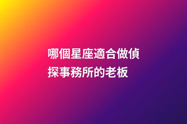 哪個星座適合做偵探事務所的老板-第1張-星座運勢-玄機派