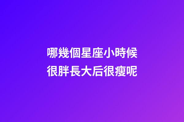 哪幾個星座小時候很胖長大后很瘦呢-第1張-星座運勢-玄機派