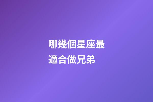哪幾個星座最適合做兄弟-第1張-星座運勢-玄機派