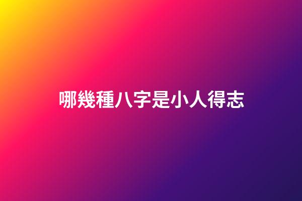 哪幾種八字是小人得志