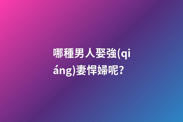哪種男人娶強(qiáng)妻悍婦呢？