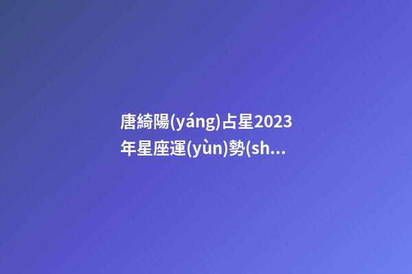 唐綺陽(yáng)占星2023年星座運(yùn)勢(shì)-第1張-星座運(yùn)勢(shì)-玄機(jī)派