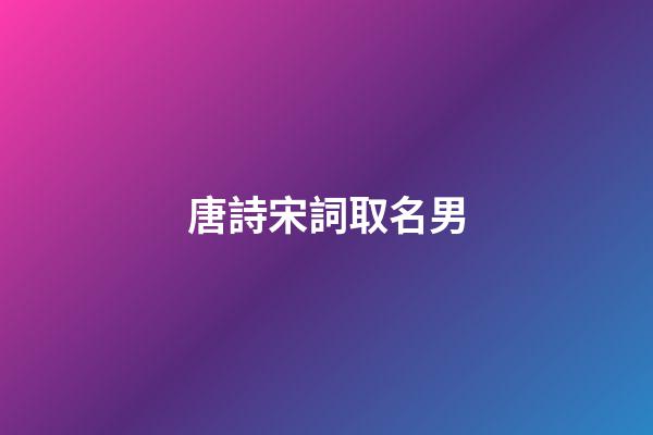 唐詩宋詞取名男(唐詩宋詞取名男孩虎寶寶)-第1張-男孩起名-玄機(jī)派