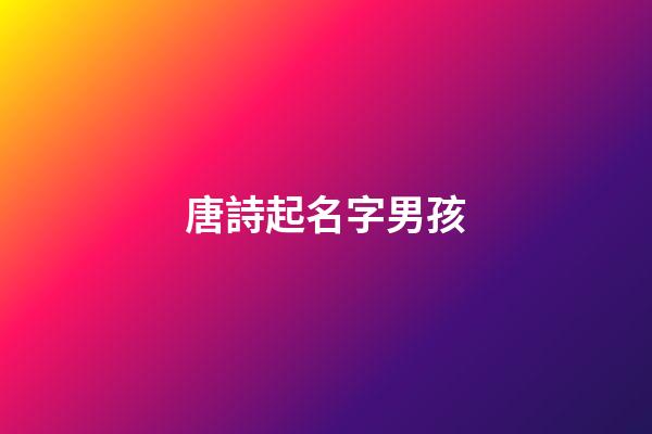 唐詩起名字男孩(唐詩起名字男孩名字大全)-第1張-男孩起名-玄機派