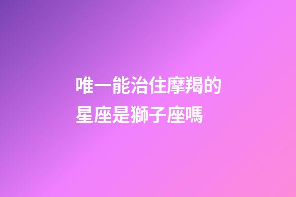 唯一能治住摩羯的星座是獅子座嗎-第1張-星座運(yùn)勢-玄機(jī)派
