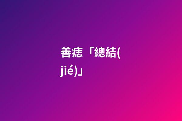 善痣「總結(jié)」