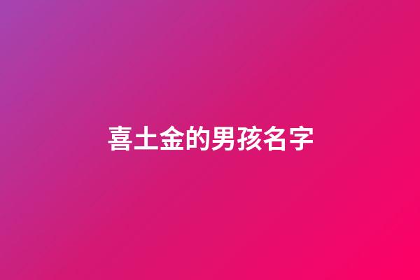 喜土金的男孩名字(五行喜土金的男孩名字)-第1張-男孩起名-玄機派
