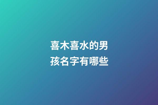 喜木喜水的男孩名字有哪些(生辰八字喜木的男孩名字)-第1張-男孩起名-玄機派